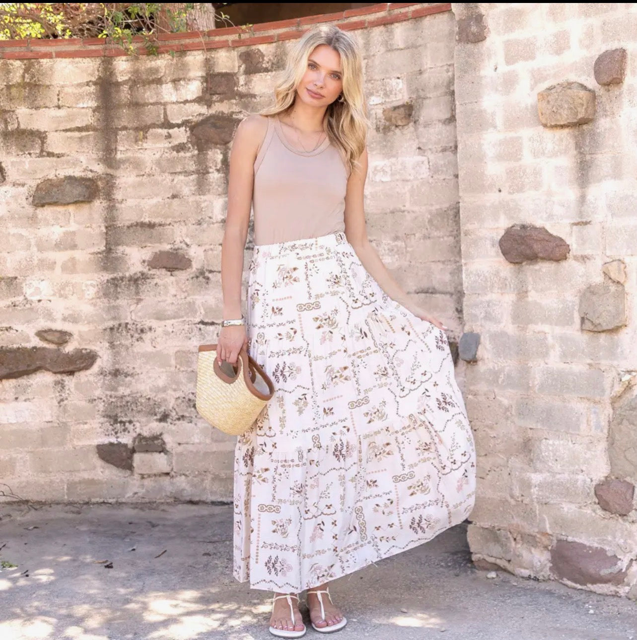 Floral Patchwork Tiered Maxi