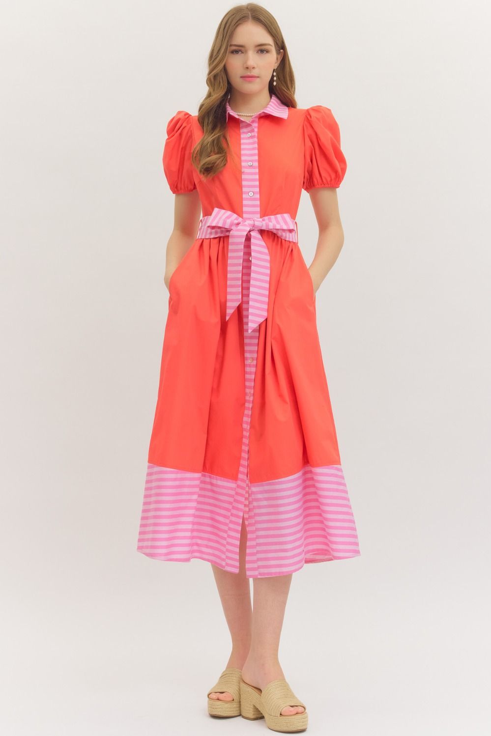Candy Stripe Midi Dress