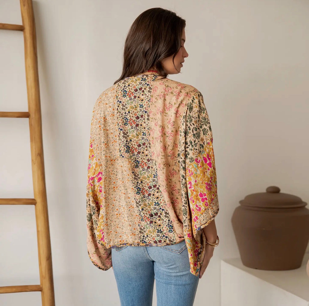 Denim Patchwork Kaftan Poncho