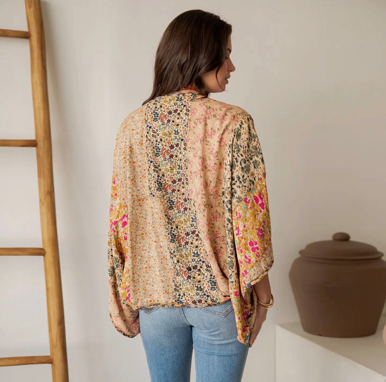 Denim Patchwork Kaftan Poncho