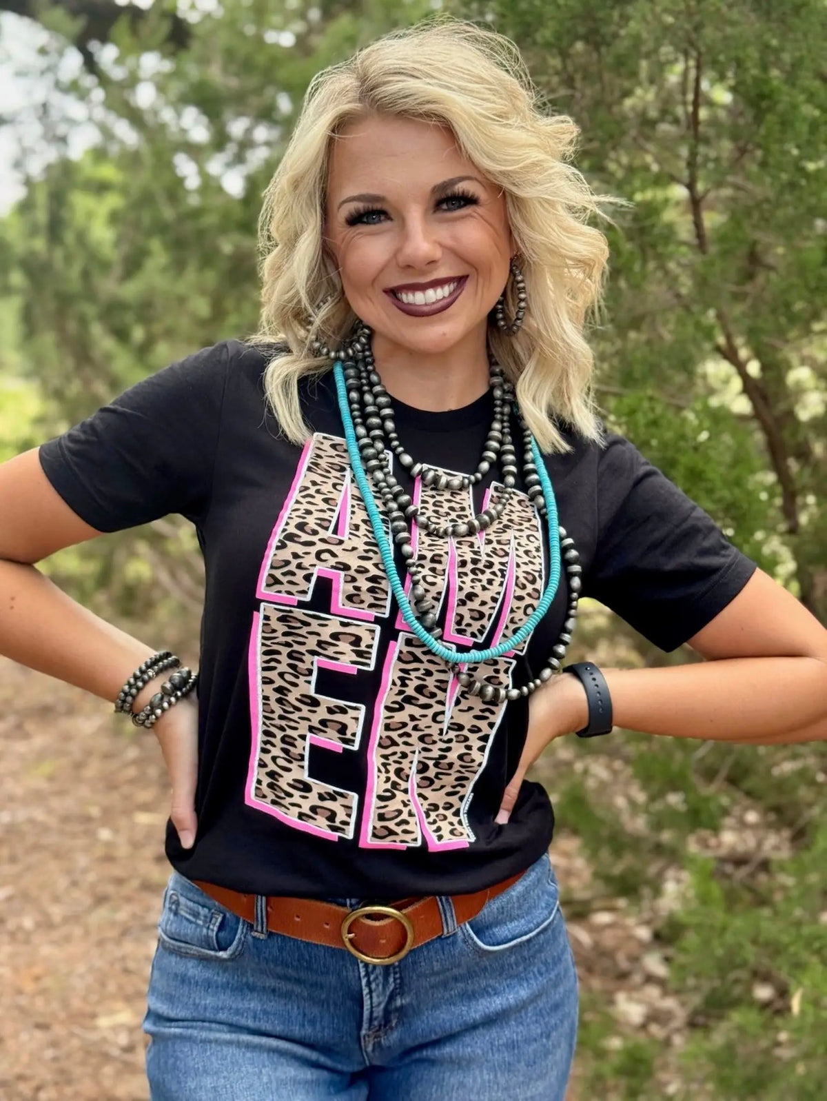 Animal Print “Amen” Tee