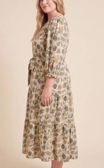 Curvy Golden Meadow Dress