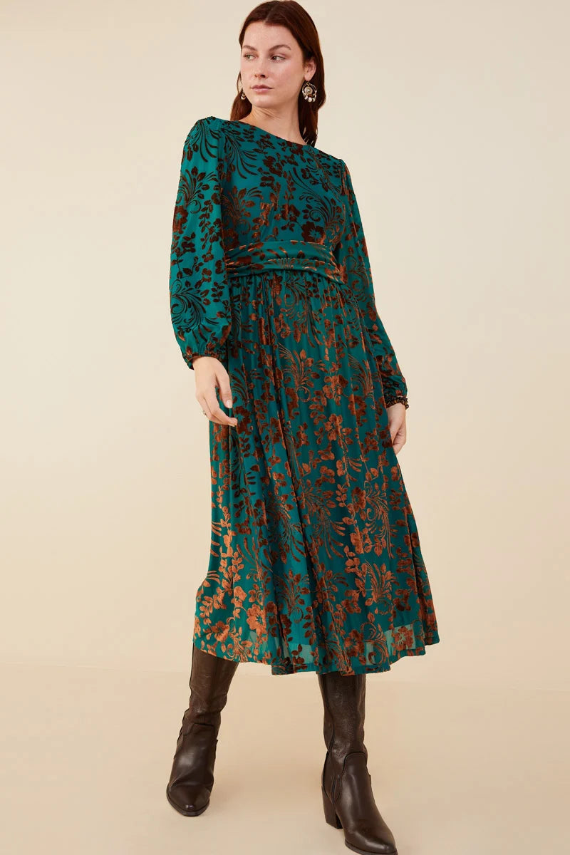 Curvy Teal Floral Dress