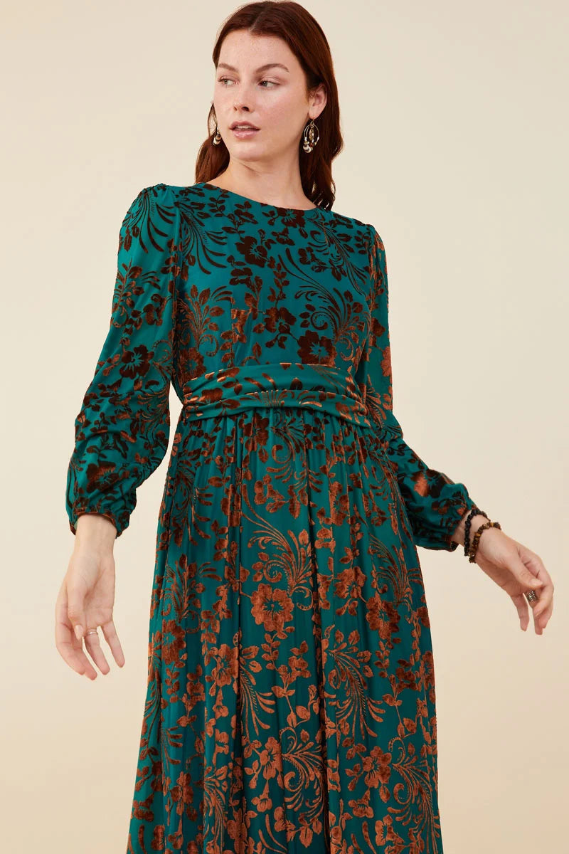 Curvy Teal Floral Dress