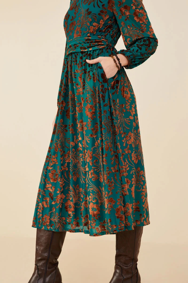 Curvy Teal Floral Dress