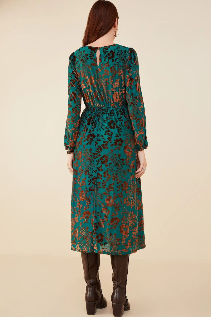 Curvy Teal Floral Dress