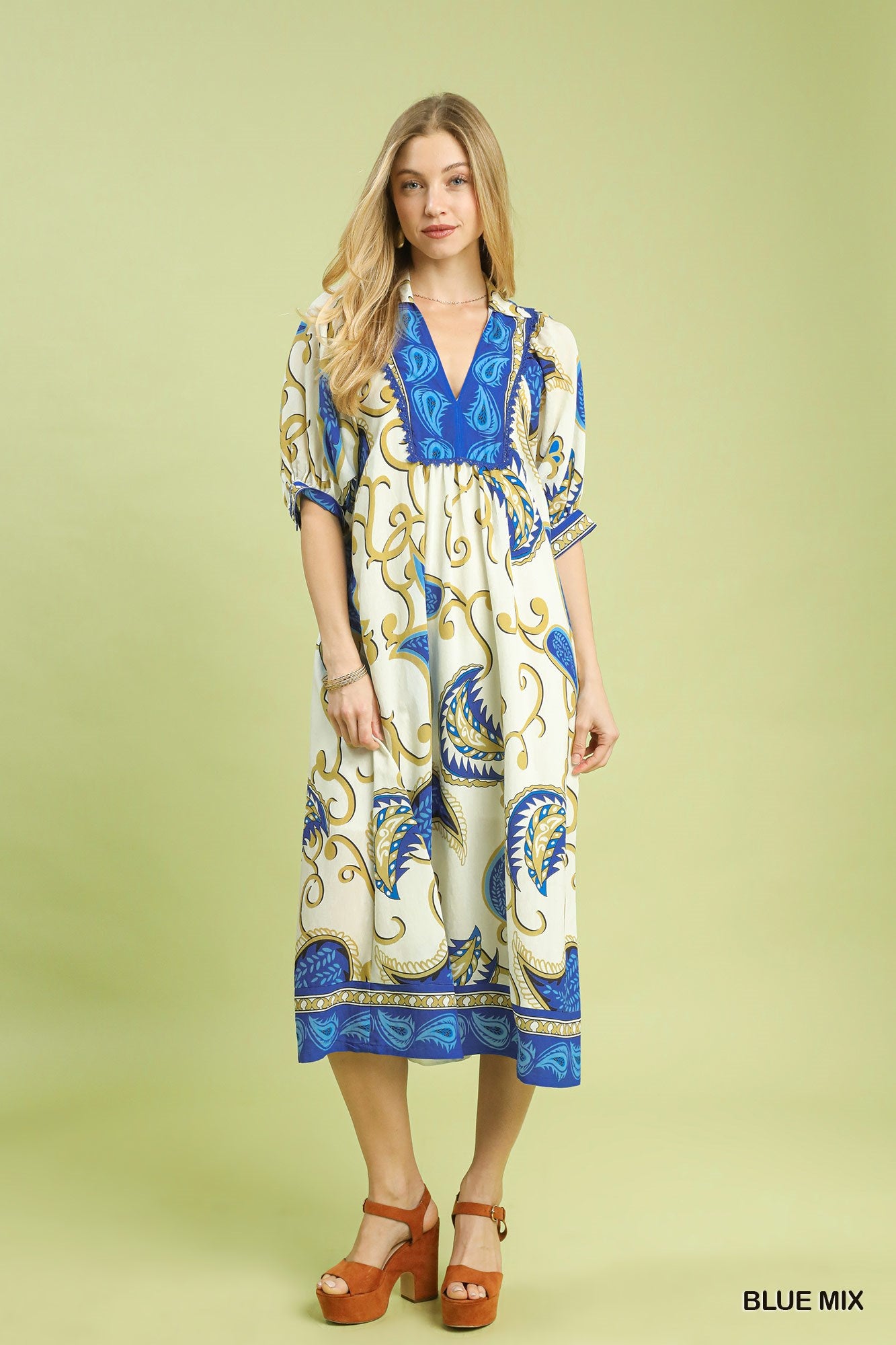 Santorini Print Dress