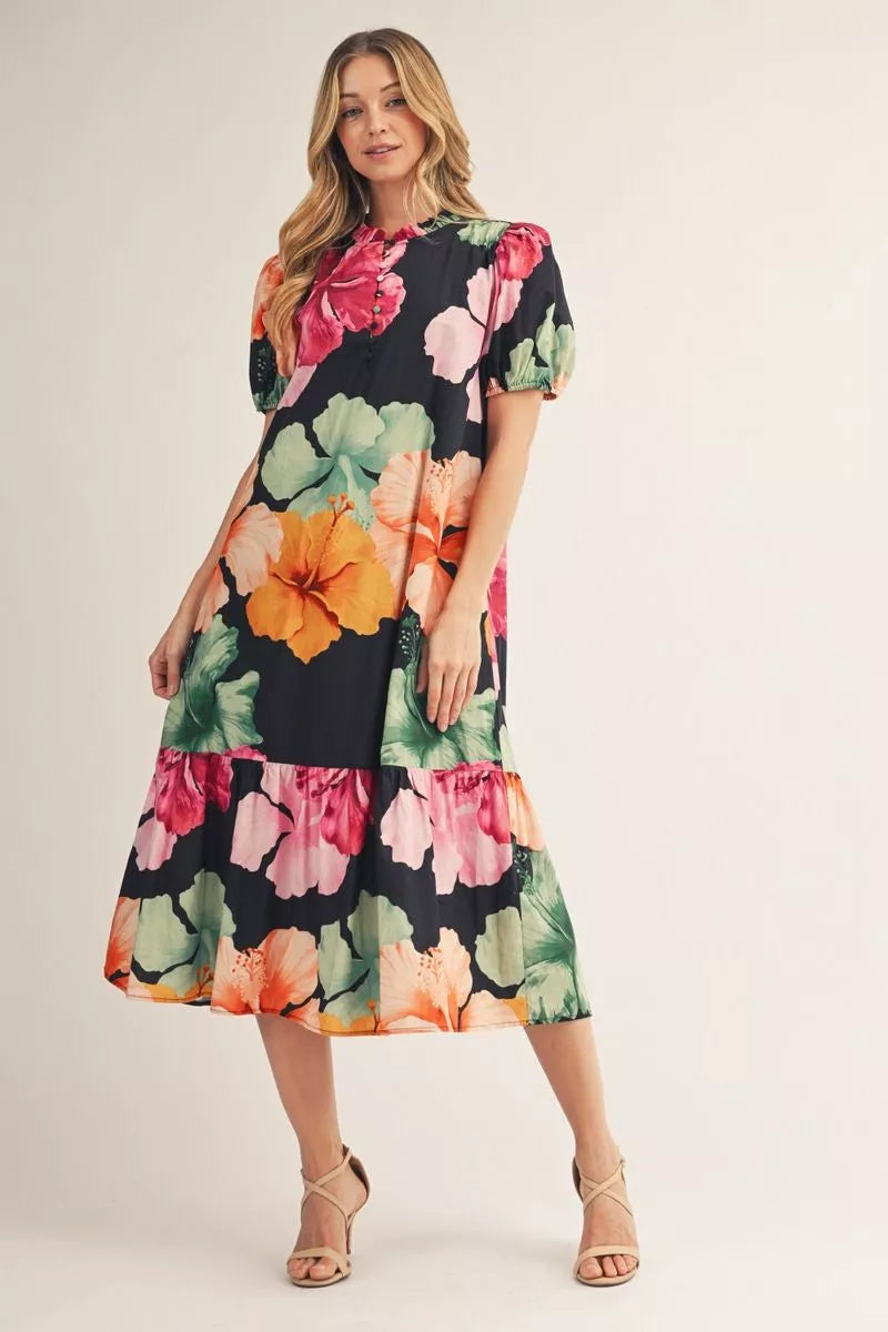 Paradise Bloom Midi Dress