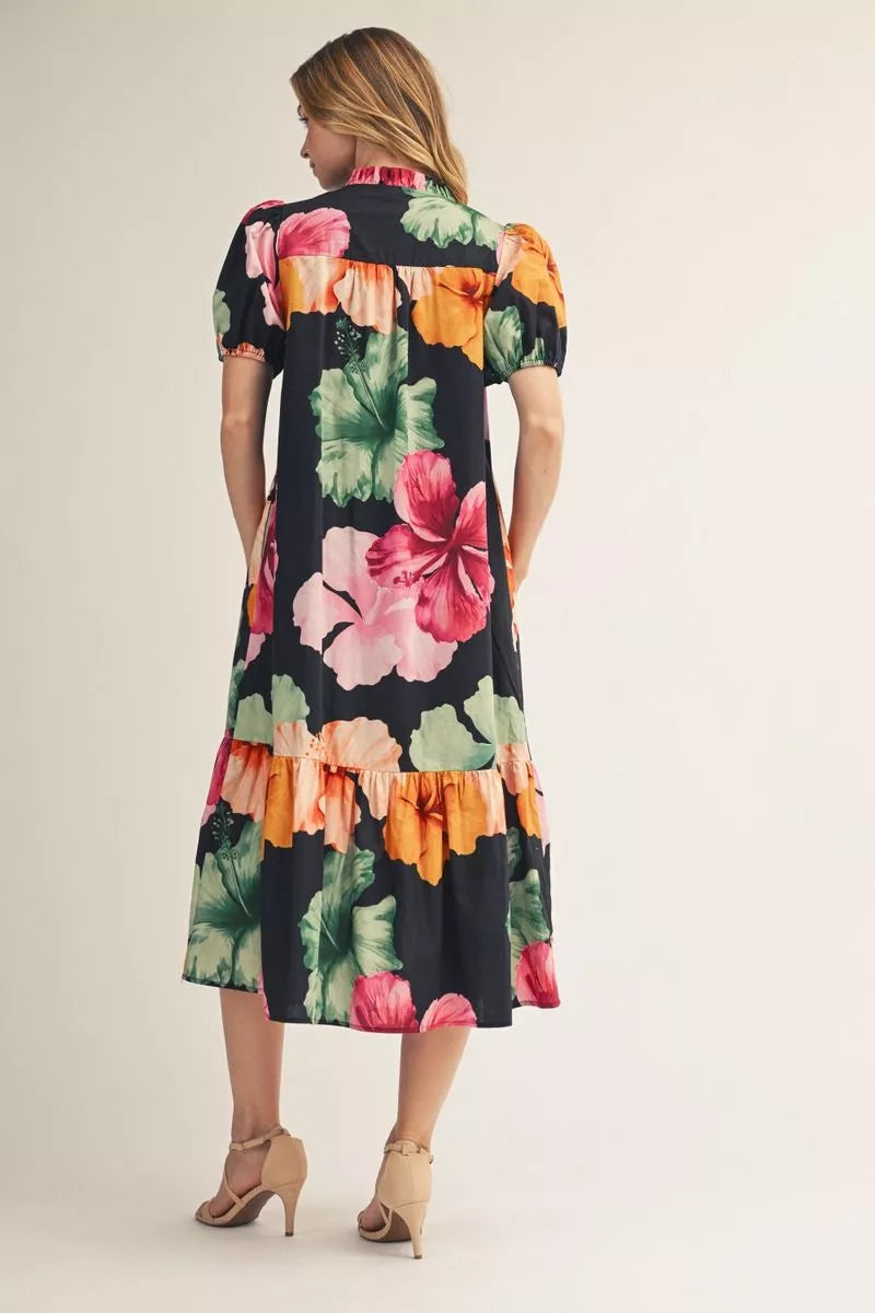 Paradise Bloom Midi Dress
