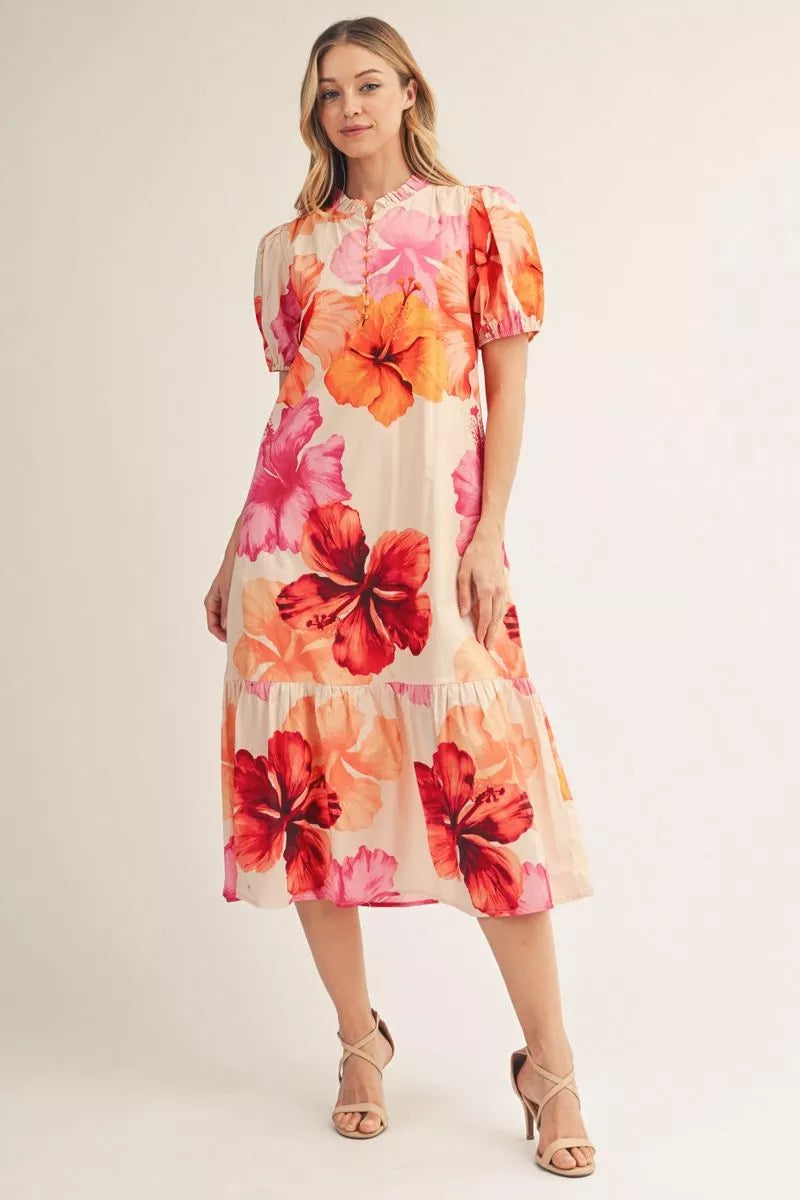 Paradise Bloom Midi Dress