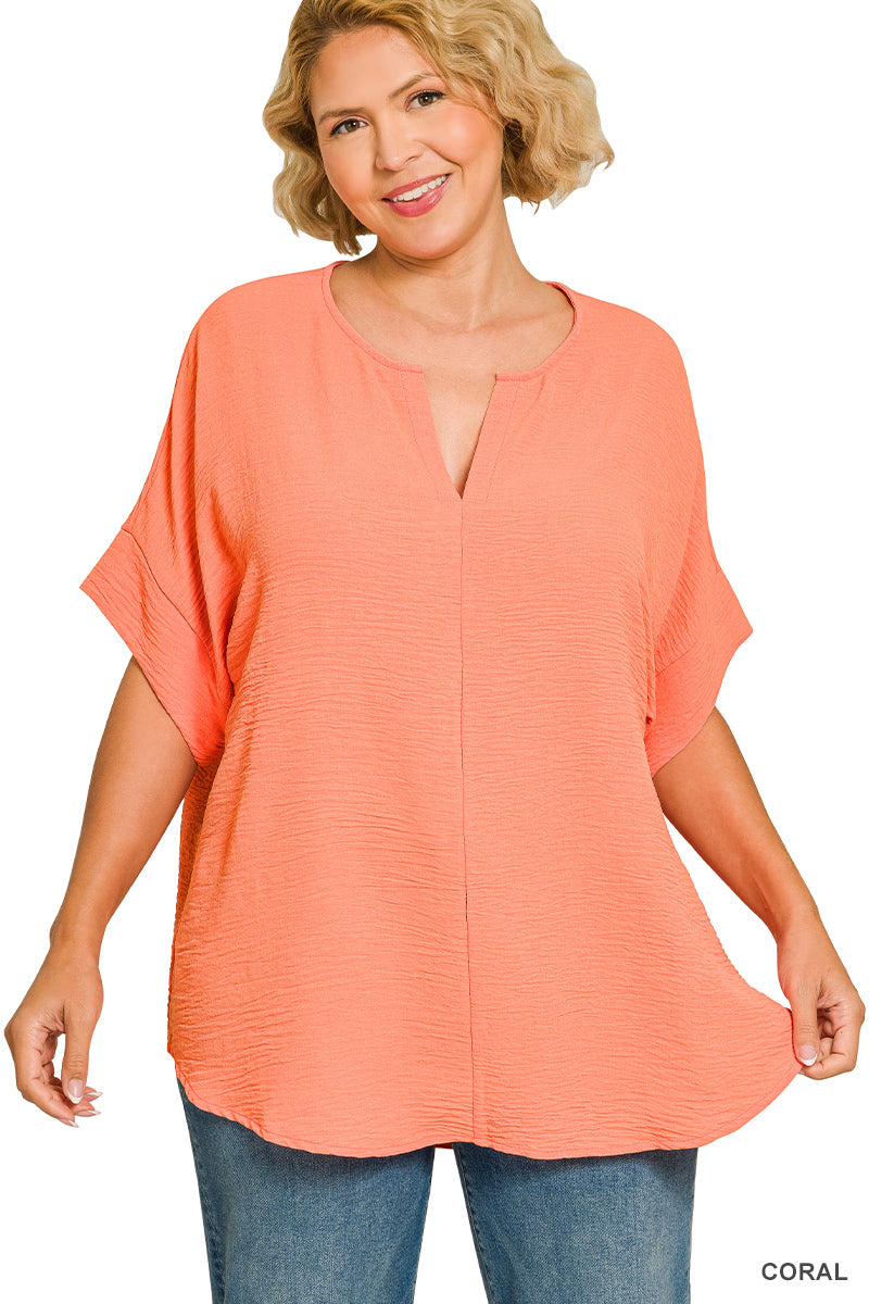 Plus Airflow V-Neck Top