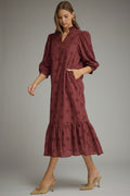 Curvy Midnight Merlot Midi Dress