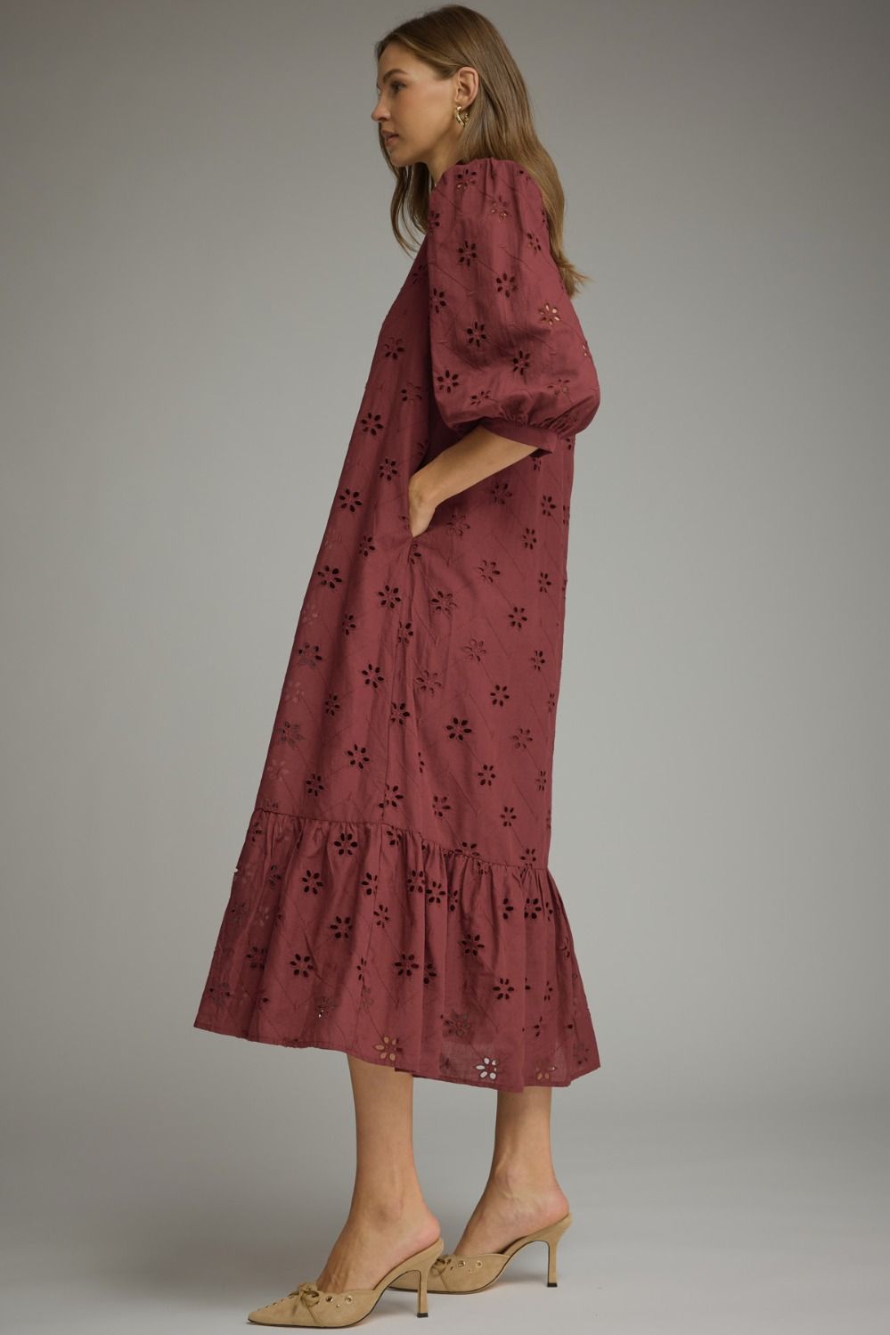 Curvy Midnight Merlot Midi Dress