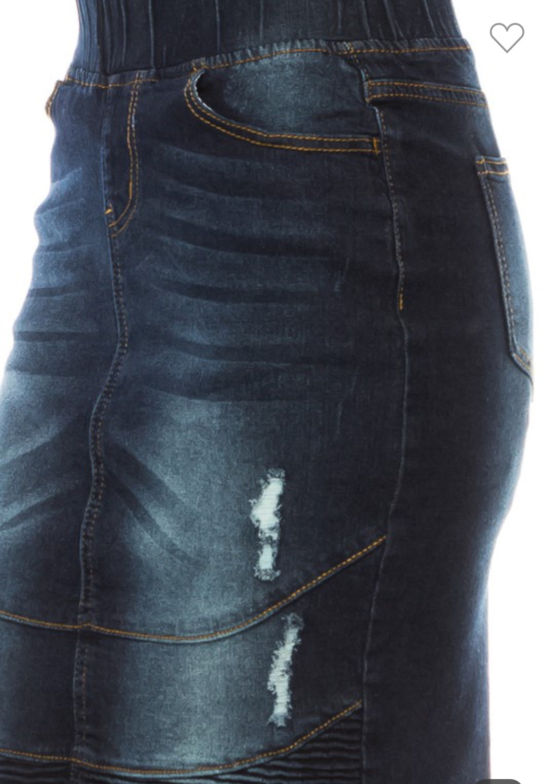 Rugged Wash Denim Skirt