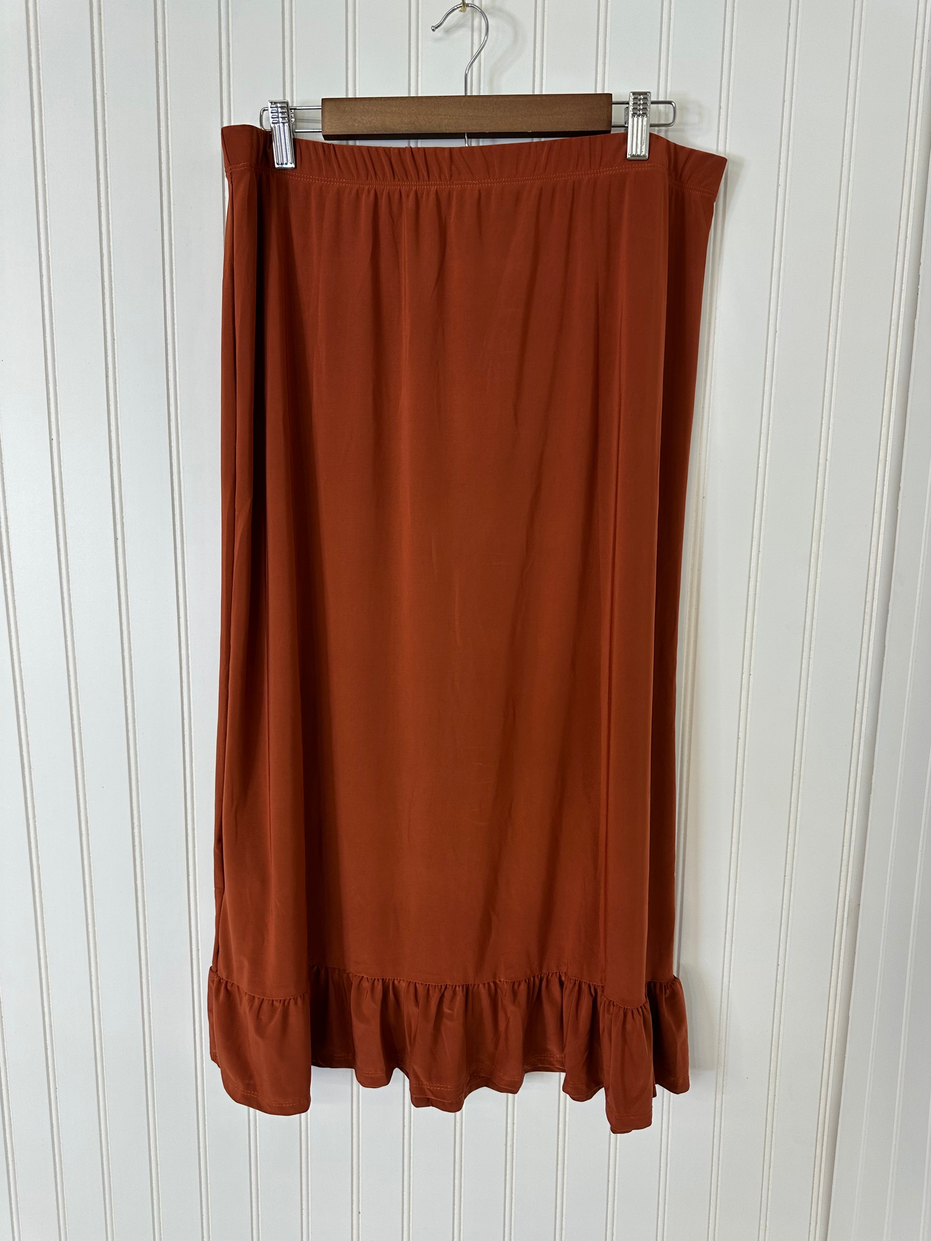 Wrinkle Free Ruffle Hemline Skirt