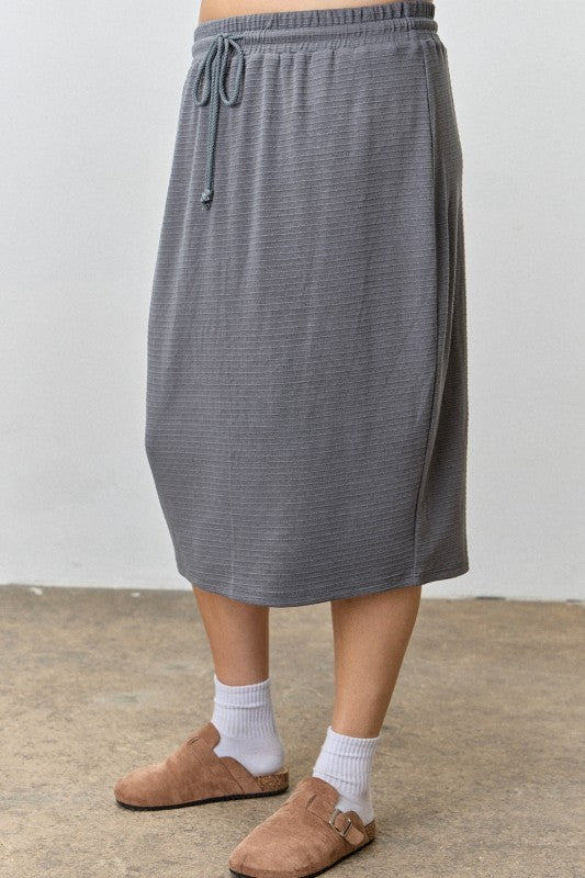 Curvy Striped Midi Skirt