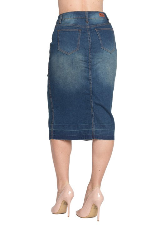 Vintage Wash Denim Skirt
