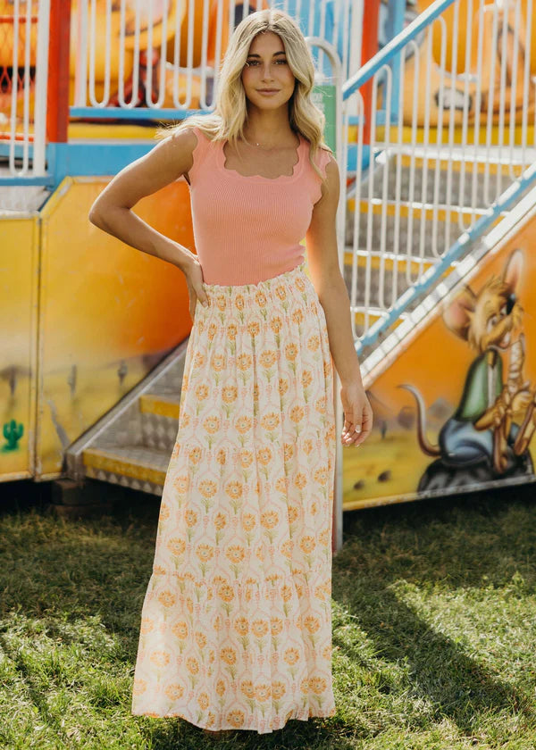 Maxi Skirt in Folk Garden