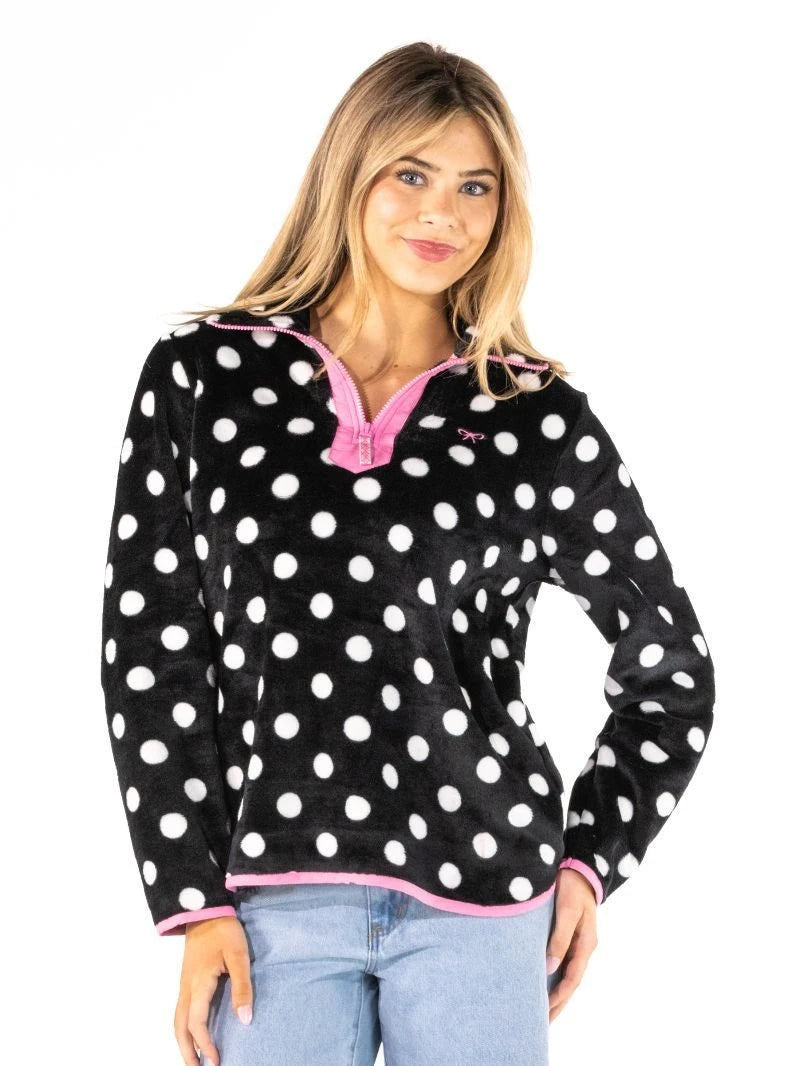 Simply Southern Black Polkadot Pullover