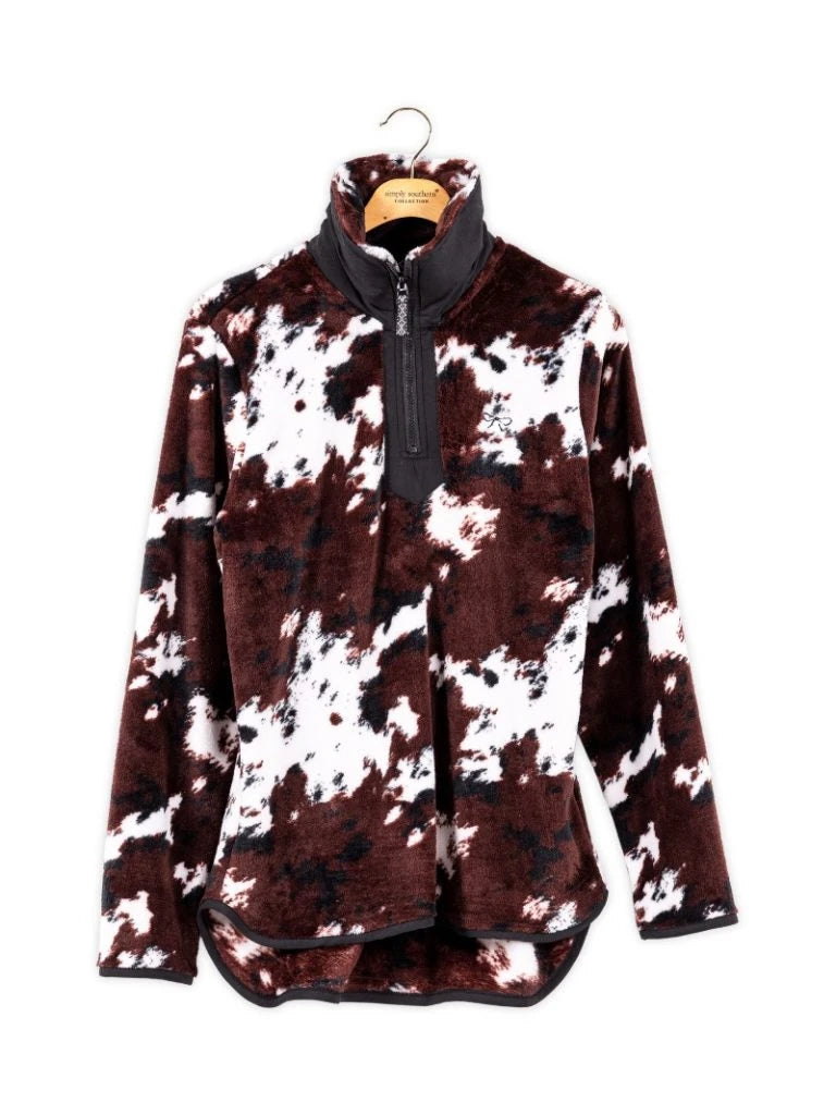Simply Southern Cow Print Pullover