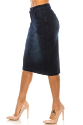 Dark Indigo Washed Denim Skirt