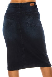 Dark Indigo Washed Denim Skirt