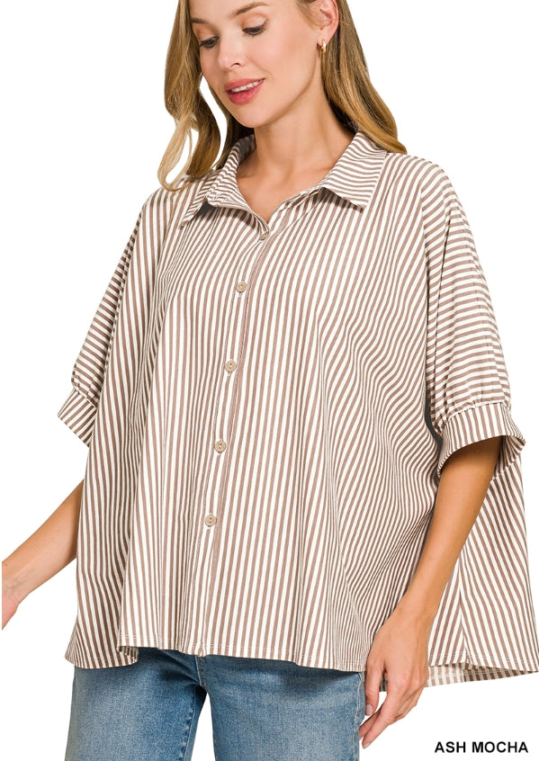 Oversized Button Down Knit Top