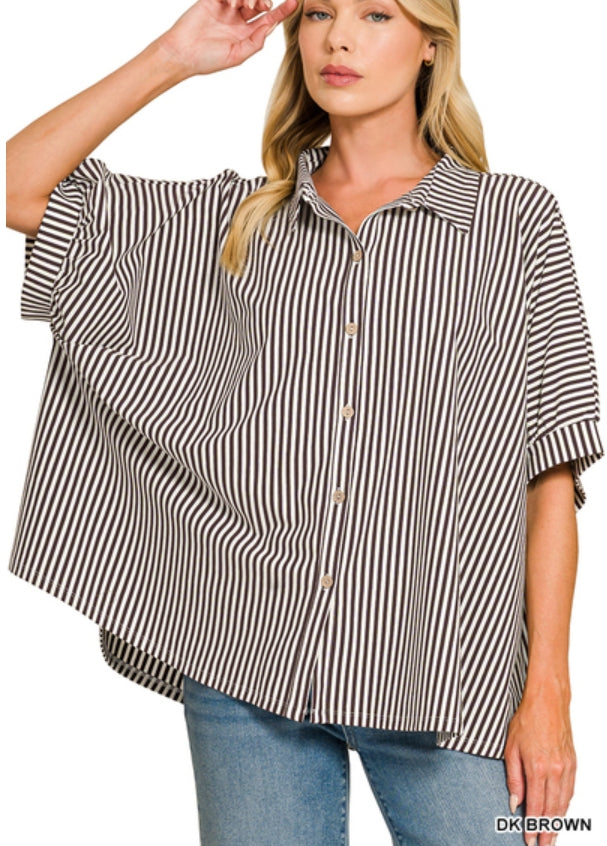 Oversized Button Down Knit Top