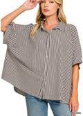 Curvy Oversized Button Down Knit Top
