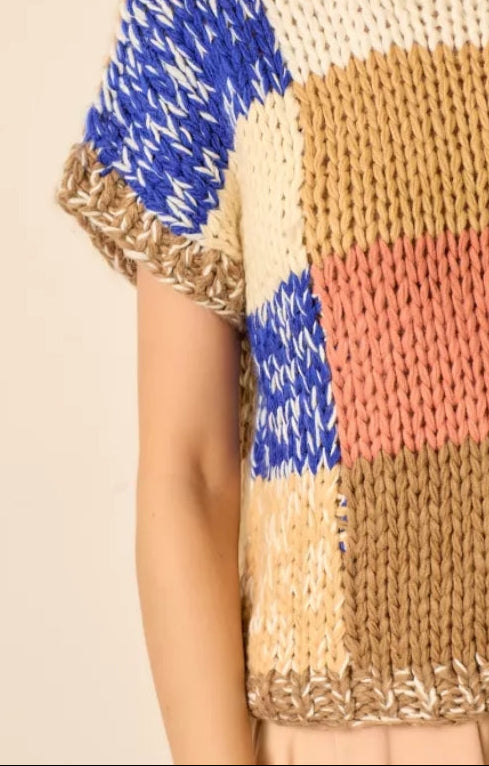 Patchwork Knit Sweater