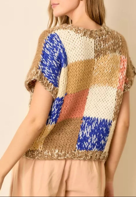 Patchwork Knit Sweater
