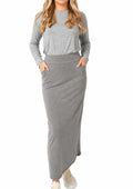 Snoga Flex Grey Denim Maxi Skirt