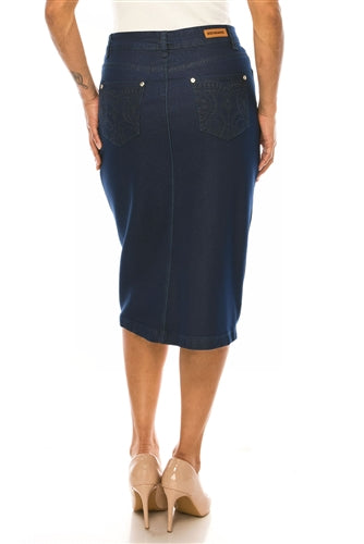 The Betsy Midi Denim Skirt