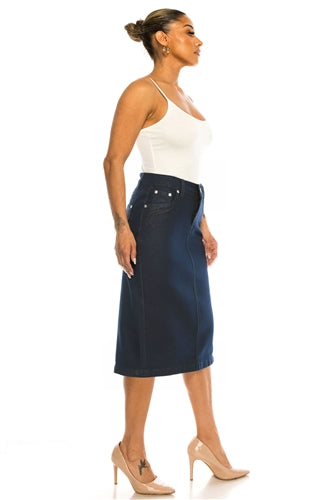 The Betsy Midi Denim Skirt