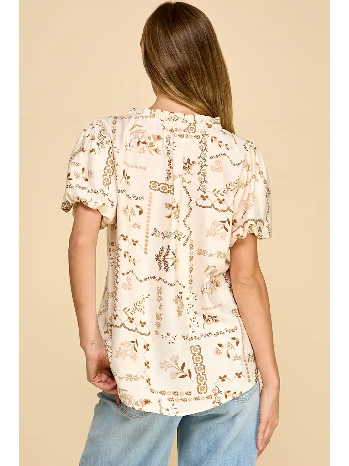 Prairie Bloom Puff Sleeve Blouse