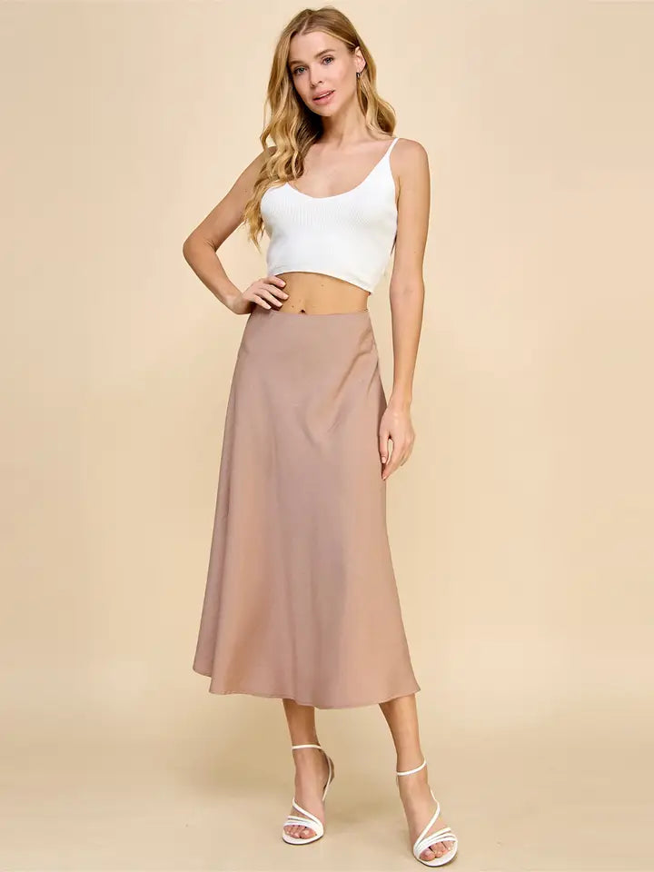 Silk Luxe Midi Skirt