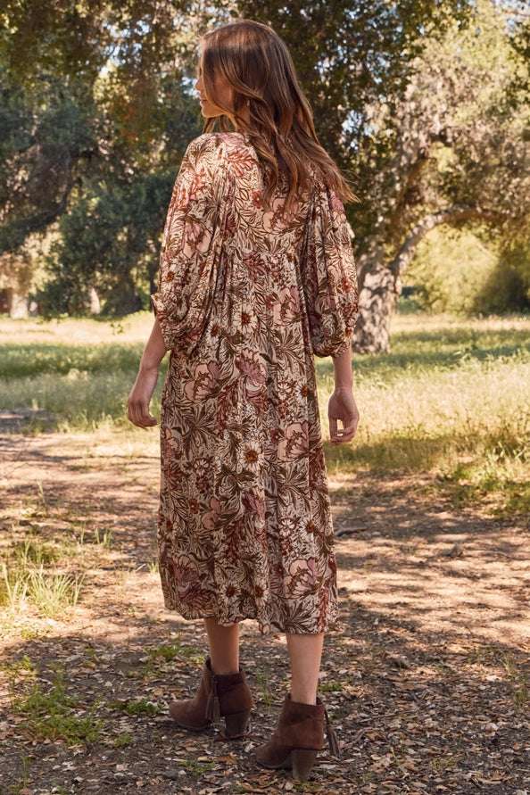 Curvy Bohemian Floral Maxi Dress