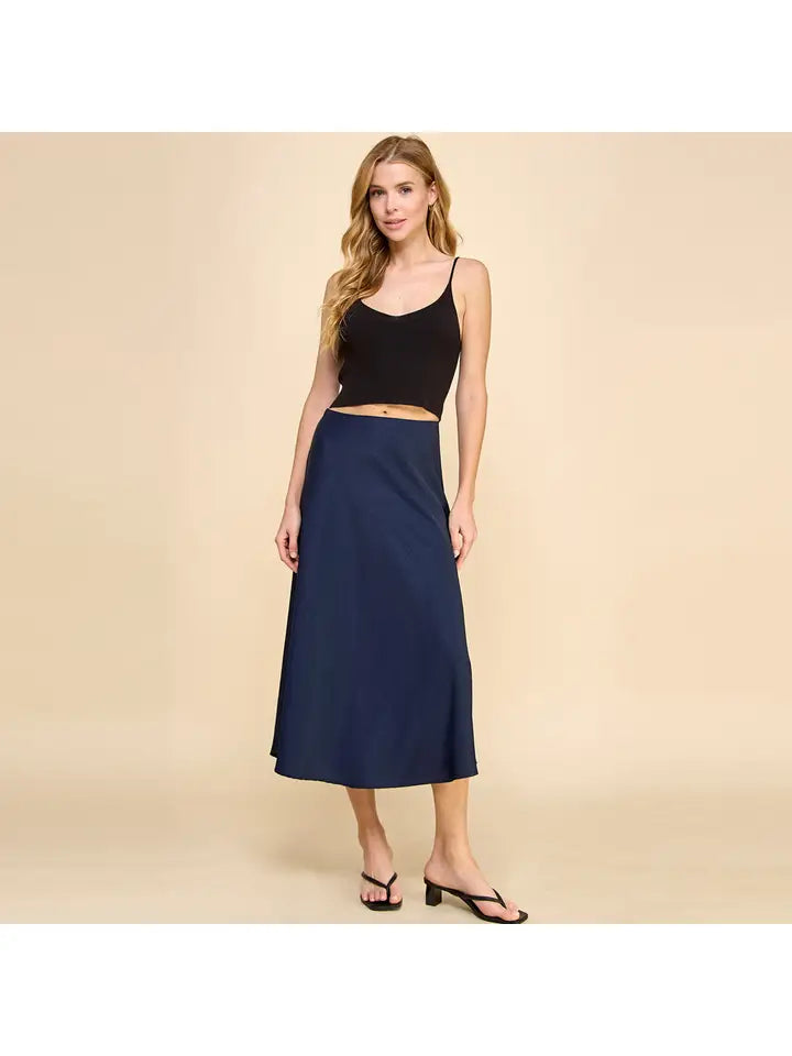 Silk Luxe Midi Skirt