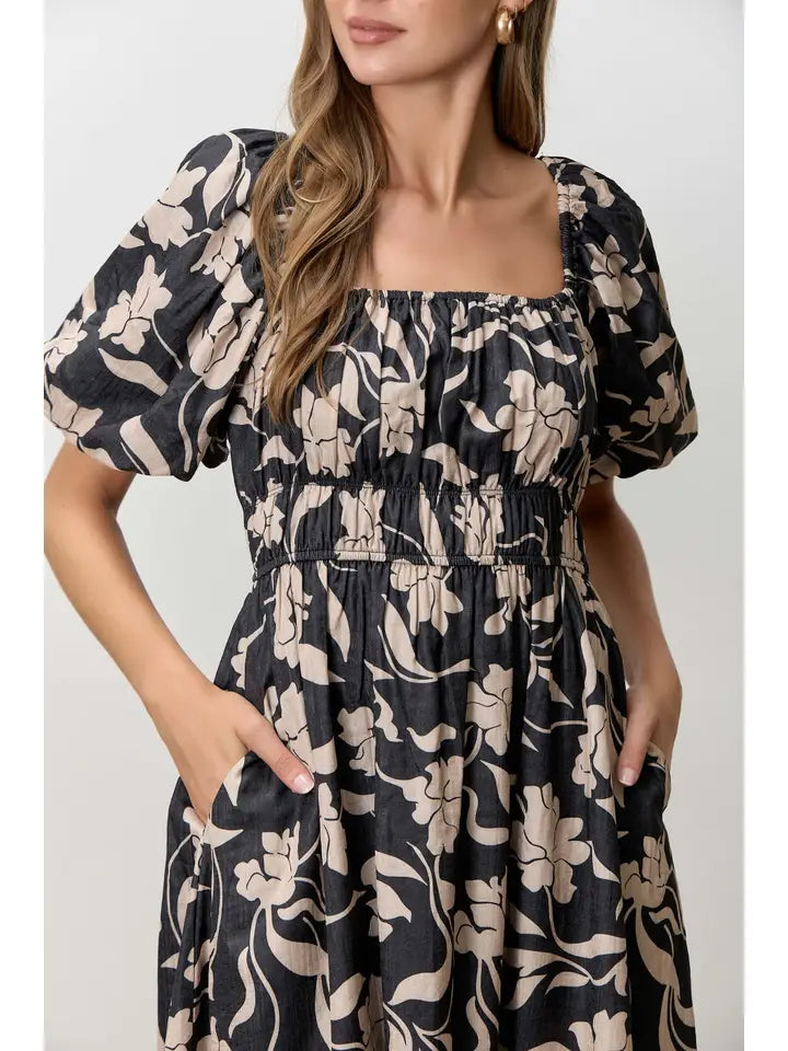 Midnight Ashes Midi Dress