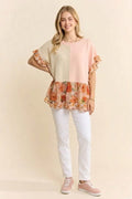 Curvy Garden Contrast Top