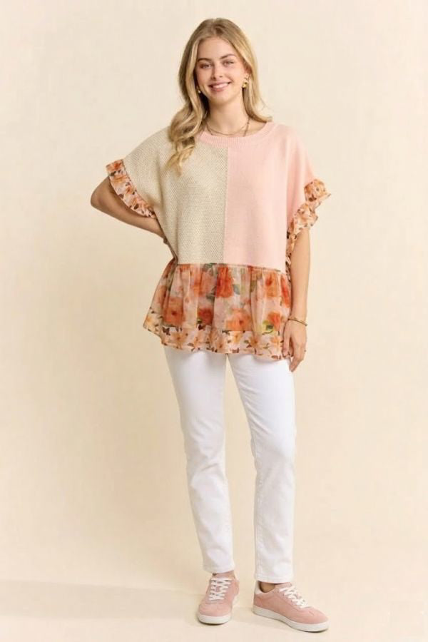 Curvy Garden Contrast Top