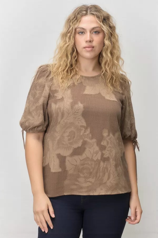 Curvy Jacquard Woven Top