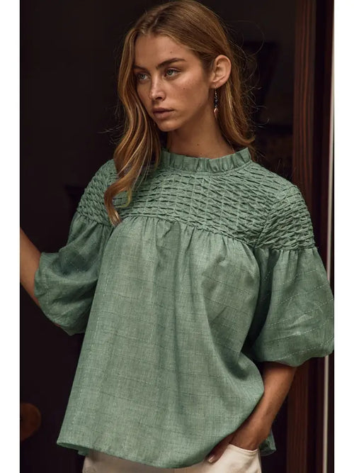 Bubble Sleeve Blouse