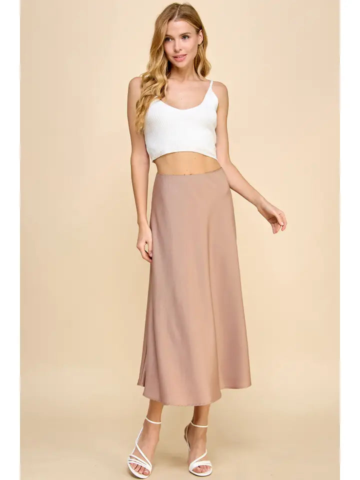 Silk Luxe Midi Skirt