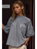 Curvy Bubble Sleeve Blouse