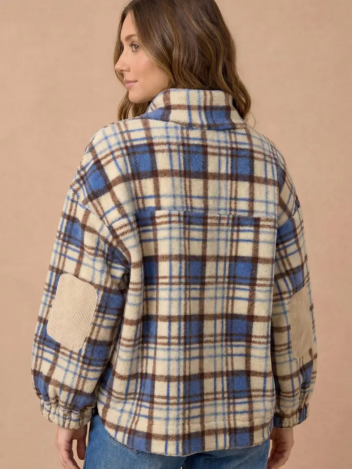 Curvy Sherpa Zip Up Pullover