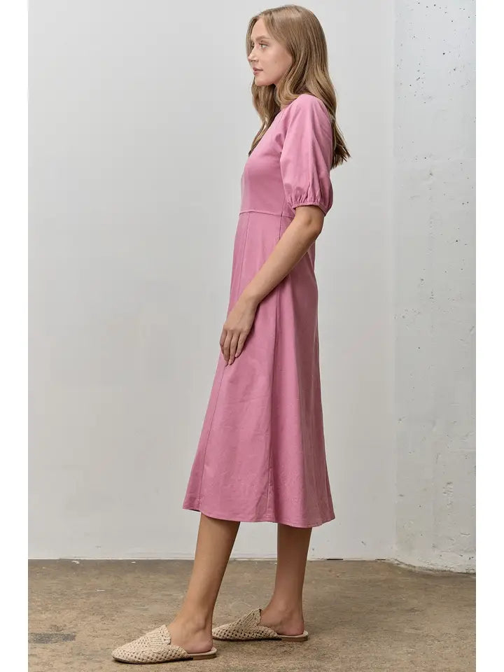 Curvy Puff Sleeve Knit Dress