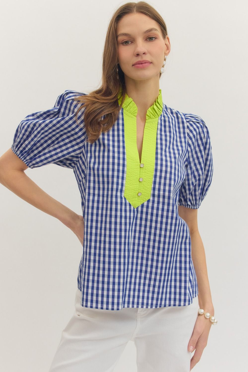 Citrus Gingham Top