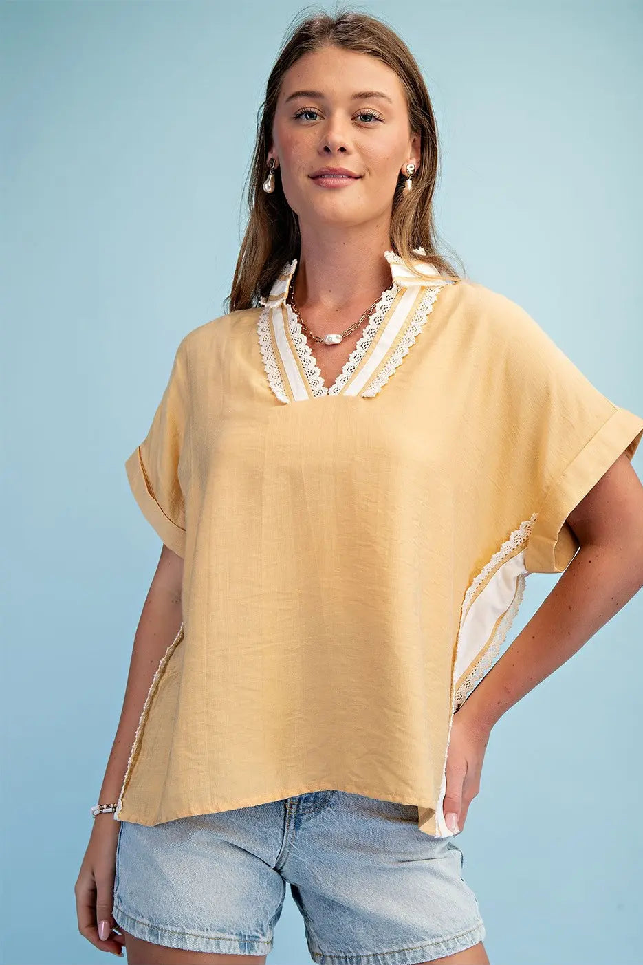 Curvy Sunlit Lace Top