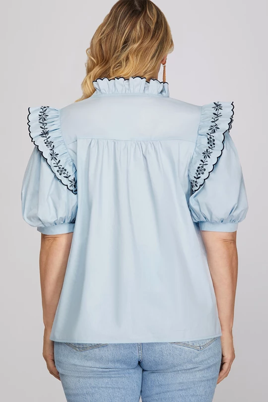 Curvy Lacie Embroidered Blouse
